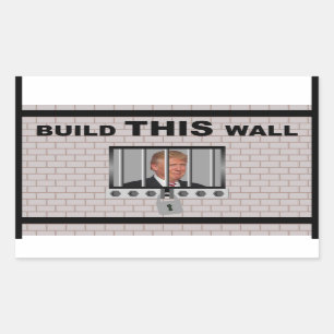 Bau DIESER Mauer / Anti Trump, Rechteckiger Aufkleber