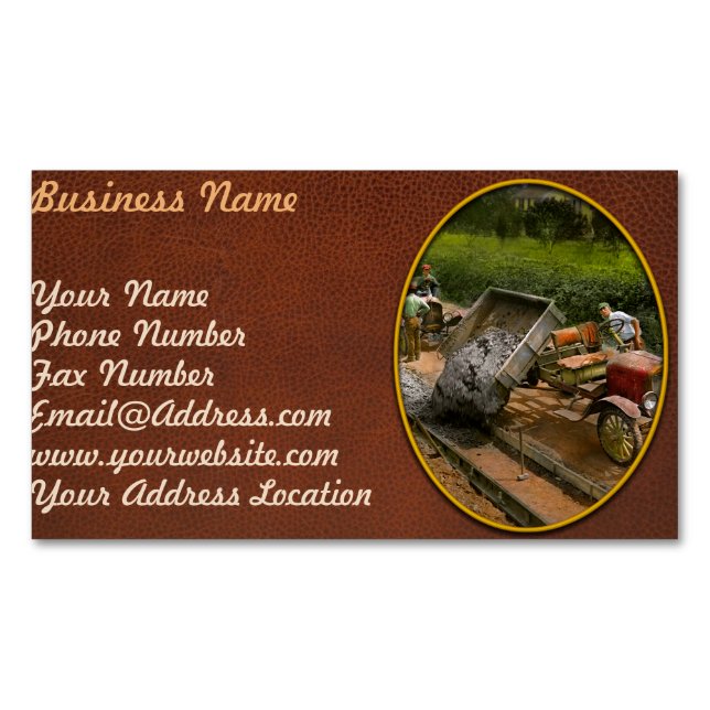 Bau - Dumping erleichtert 1925 Magnetische Visitenkarte (Vorderseite)