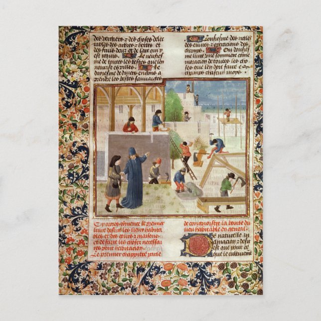 Bau eines Hauses Postkarte (Vorderseite)