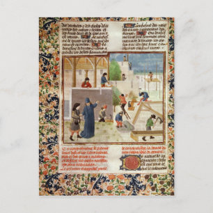 Bau eines Hauses Postkarte