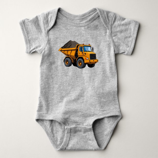 Bau-/Erdbewegungs-/Entladewagen Baby Strampler (Vorderseite)