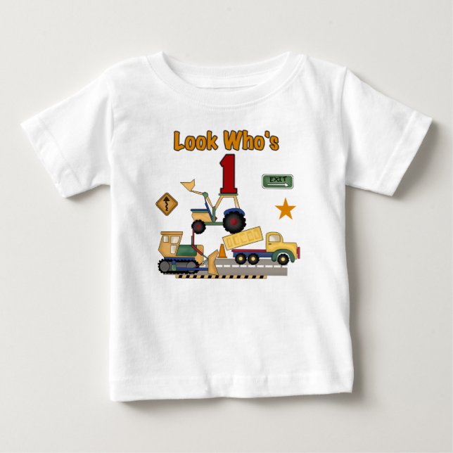 Bau-erster Geburtstag Baby T-shirt (Vorderseite)