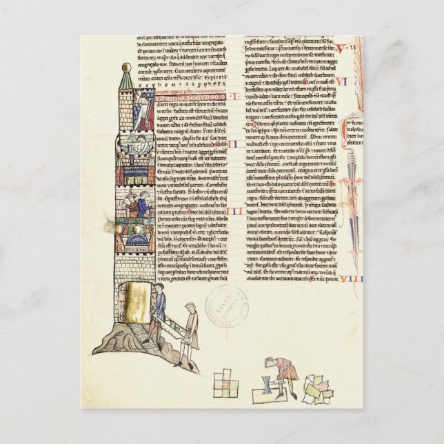 Bau Frau-21 f.167v eines Turms Postkarte (Vorderseite)