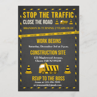 Bau-Geburtstags-Einladungen Einladung