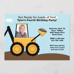 Bau-Geburtstags-Party Einladung