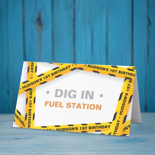 Bau Geburtstagskabel Runner - Gelber Sprung Platzkarte (Personalized Label)