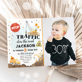 Bau Gelber Sprung Truck Boy Birthday Invita Einladung