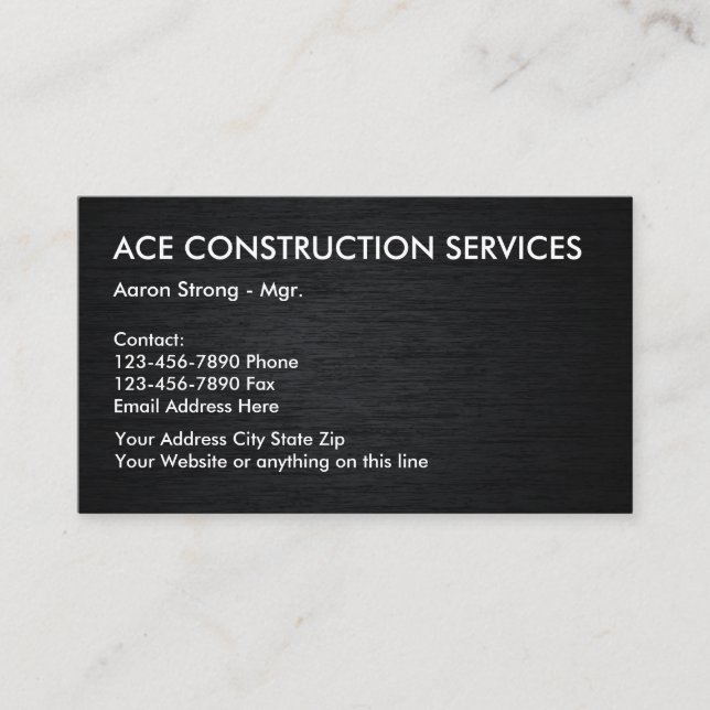 Bau hält Businesscards instand Visitenkarte (Vorderseite)