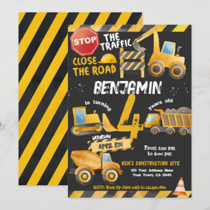 Bau, Hüftwagen Geburtstag Einladung