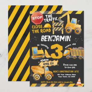 Bau, Hüftwagen Geburtstag Einladung