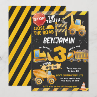 Bau, Hüftwagen Geburtstag Einladung