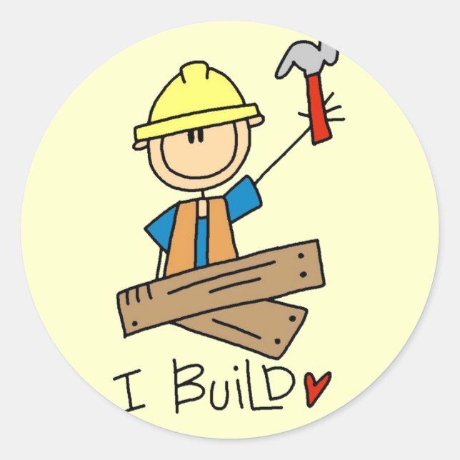 Bau I T - Shirt und Geschenke bauen Runder Aufkleber (Vorderseite)