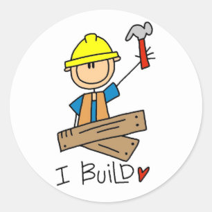 Bau I T - Shirt und Geschenke bauen Runder Aufkleber