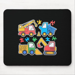 Bau-LKWs Bagger Autismus-Bewusstsein Tee Mousepad
