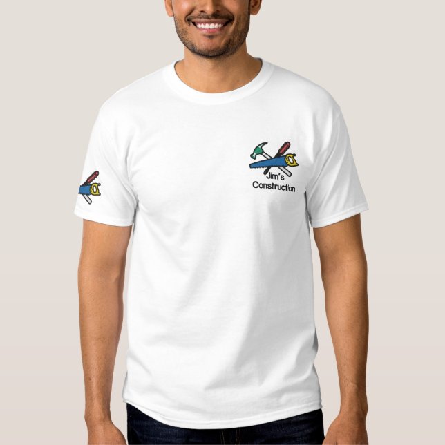 Bau-Logo Besticktes T-Shirt (Vorderseite)