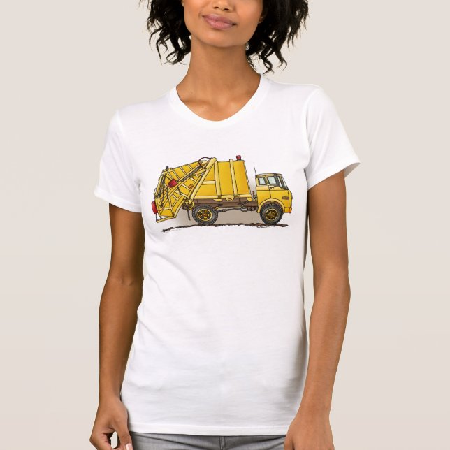 Bau-Mädchen-T - Shirt des Abfall-LKW-2 (Vorderseite)