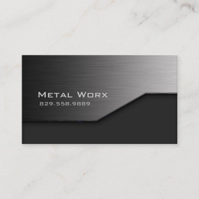 Bau-MetallVisitenkarte-Winkel-Rand-Grau Visitenkarte (Vorderseite)