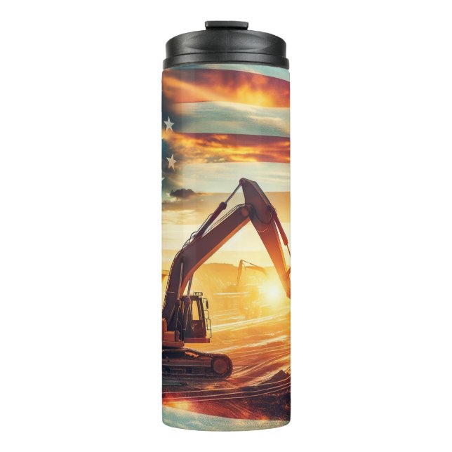 Bau - Patriotische Fahne Thermosbecher (Vorderseite)