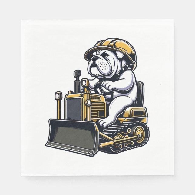 Bau Pup Bulldog Builder Serviette (Vorderseite)