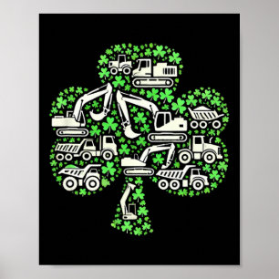 Bau Trucks St Patricks Day Boys Kids Exit Poster