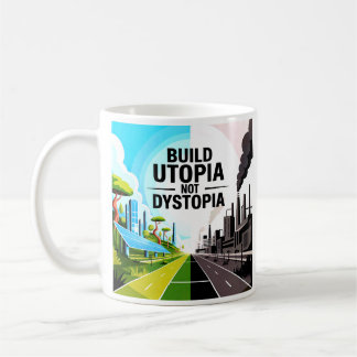 Bau Utopia, nicht Dystopia Solarpunk-Botschaft-Tas Kaffeetasse