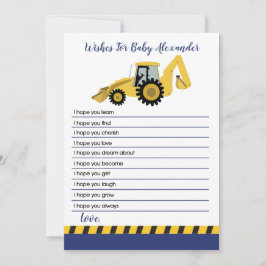 Bau von Backhof Baby Dusche Wünsche für Baby Hinweiskarte