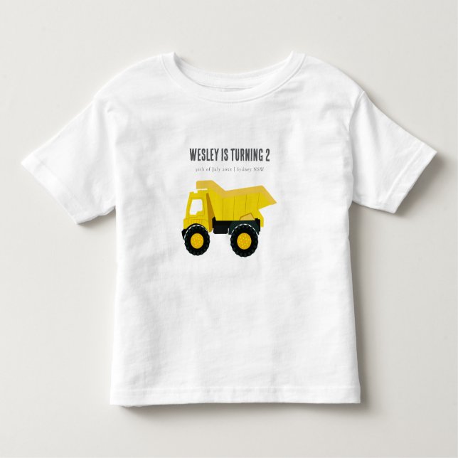 Bau von Lastkraftwagen Geburtstag Kleinkind T-shirt (Vorderseite)