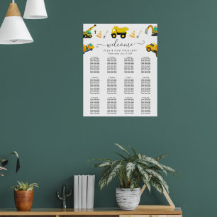 Bau von Lastkraftwagen Geburtstag Poster