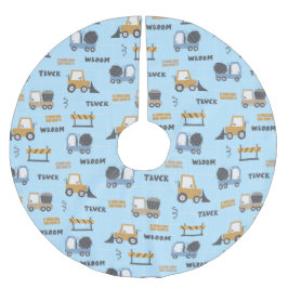 Bau von Lastkraftwagen Muster blau Polyester Weihnachtsbaumdecke