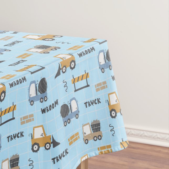 Bau von Lastkraftwagen Muster blau Tischdecke (Beispiel)