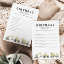 Bau von Lkw Boys Geburtstag Trivia