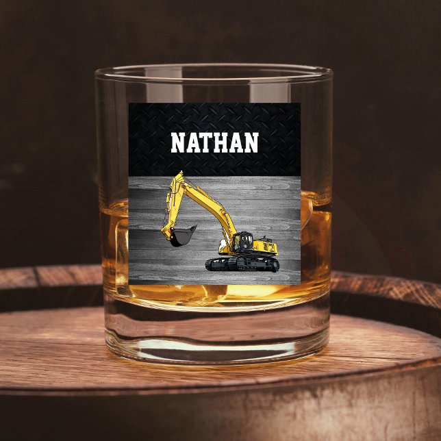 Bau von schweren Baggern für Männer Whiskyglas (Cool Excavator Whiskey Glass for the Heavy Equipment Operator Construction Guy in Your Life)