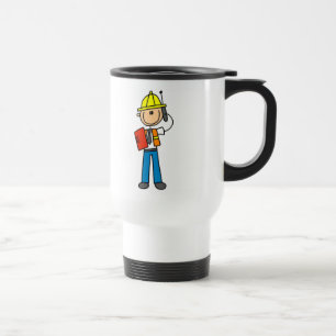 Bau-Vorarbeiter auf Cellphone-Tasse Reisebecher