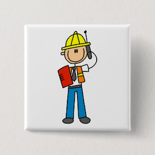 Bau-Vorarbeiter-T - Shirts und Geschenke Button