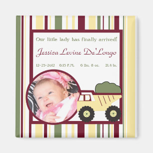 Bau Zone Baby Announction Magnet