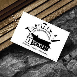 Bau Zuhause Reparatur Service Schwarz & Weiß Visitenkarte