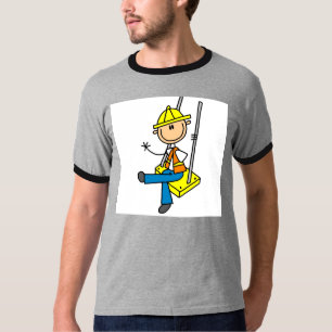 Bauarbeiter am Hochhaus T-Shirt