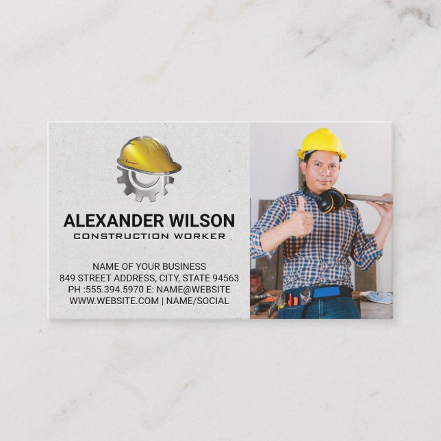 Bauarbeiter | Blue Collar | Carpentry Visitenkarte (Vorderseite)