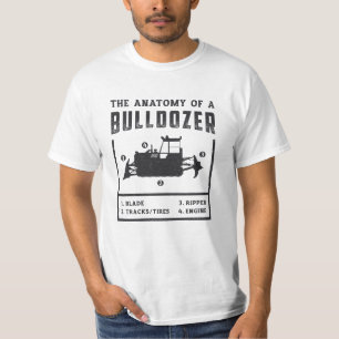 Bauarbeiter die Anatomie eines Bulldozer T-Shirt
