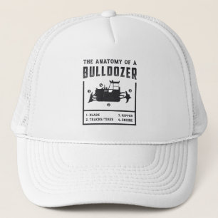 Bauarbeiter die Anatomie eines Bulldozer Truckerkappe