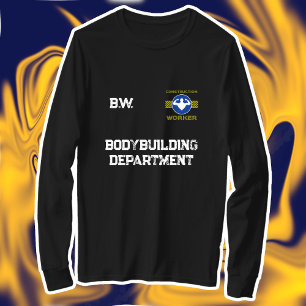 Bauarbeiter Funny Bodybuilder Blue Sign T-Shirt