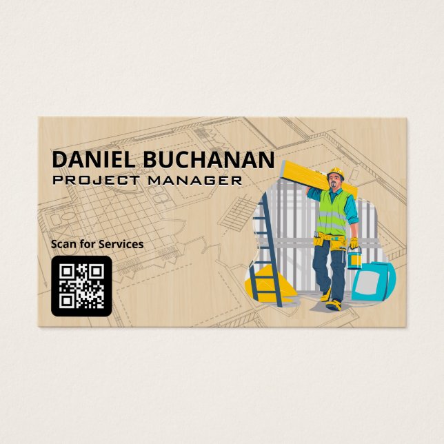 Bauarbeiter-Gebäude vor Ort (Vorderseite)