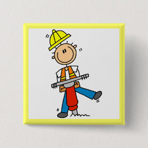Bauarbeiter I Baut T-Shirts und Geschenke Button