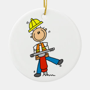 Bauarbeiter I Erstellen von T - Shirt und Geschenk Keramikornament
