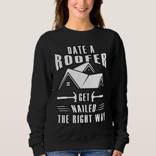 Bauarbeiter Kaffee Bier Dachdeckerwerkzeuge Dach Sweatshirt