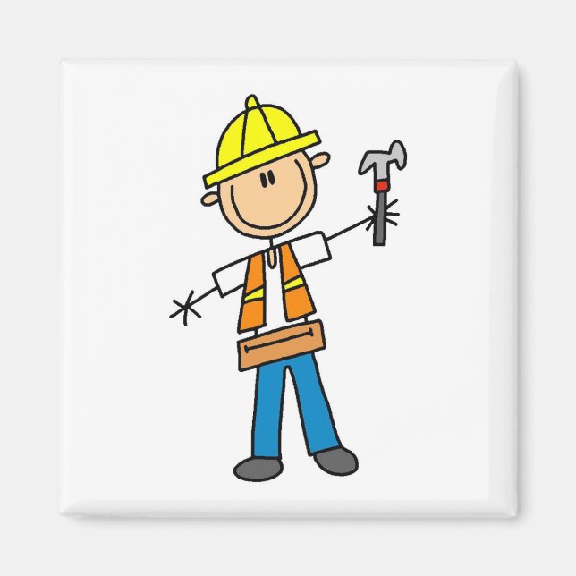 Bauarbeiter mit Hammer Magnet (Vorne)