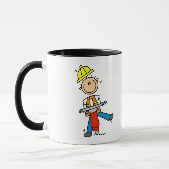 Bauarbeiter mit Presslufthammer Tasse (Links)