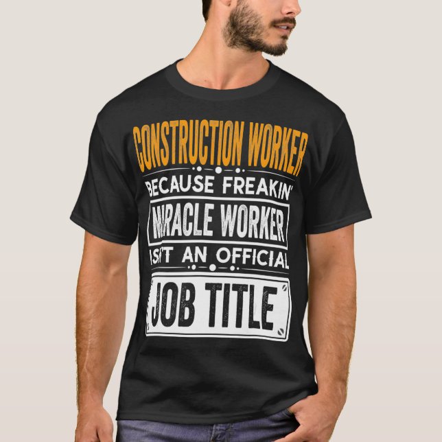 Bauarbeiter Offizieller Job Titel Funny Labo T-Shirt (Vorderseite)