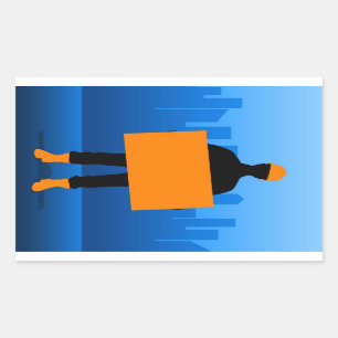 Bauarbeiter Rechteckiger Aufkleber