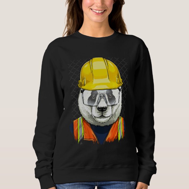 Bauarbeiter Riesener Panda Arbeiter Panda Sweatshirt (Vorderseite)
